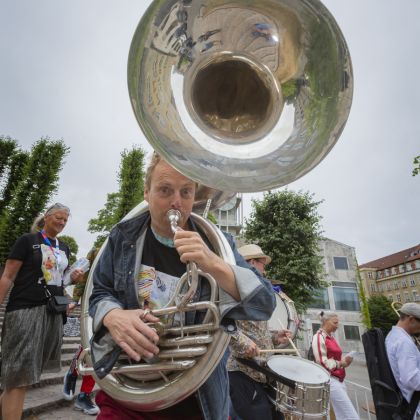 Officiel åbning ?  Aarhus Jazz Festivals Jubilæums Brass Band - Bispejazz - Bispetorvet - 14/07/2018 - Fotograf: Poul Nyholm